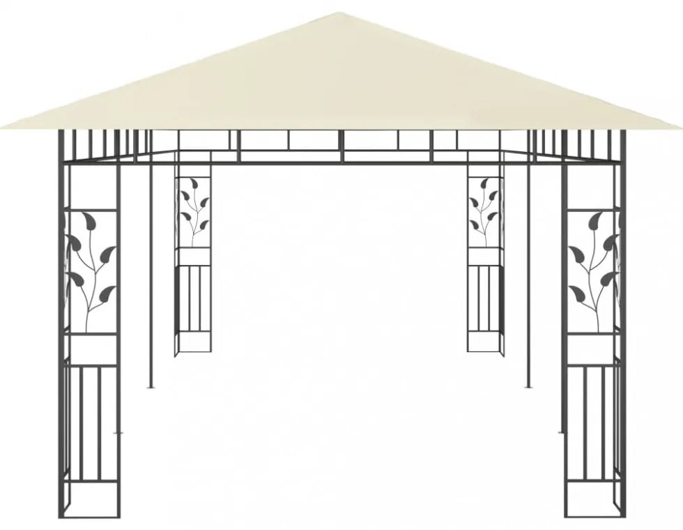 krémszínű pavilon szúnyoghálóval 6 x 3 x 2,73 m