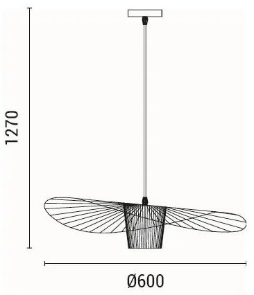 Csillár zsinóron OGGI 1xE27/40W/230V fekete
