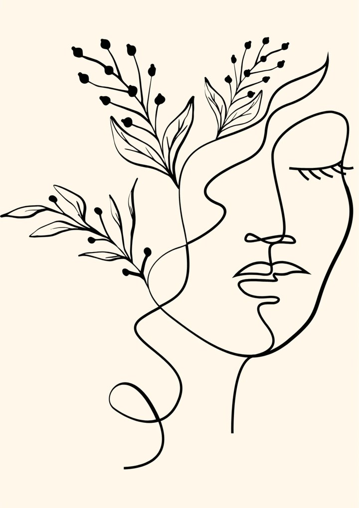 Fém poszter Fali dekoráció Nő koszorúval