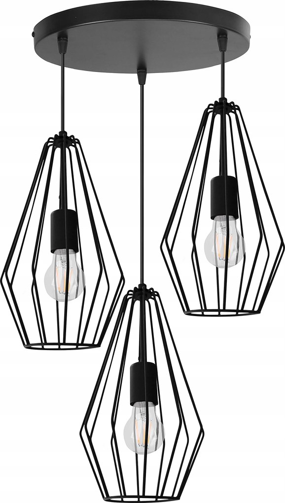 Mennyezeti Lámpa Lógó Csillár Loft Drót Tripla E27 Led Huzal