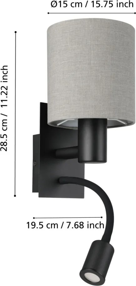 Eglo PASTERI 900701 Fali lámpa 1x40W/E27|1x3,8W/LED 320lm IP20