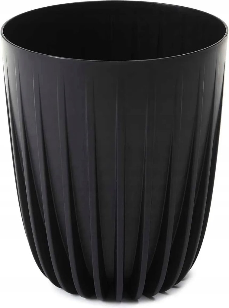 Virágtartó kaspó Tömör Könnyű fekete magas műanyag betéttel 39xh46 cm