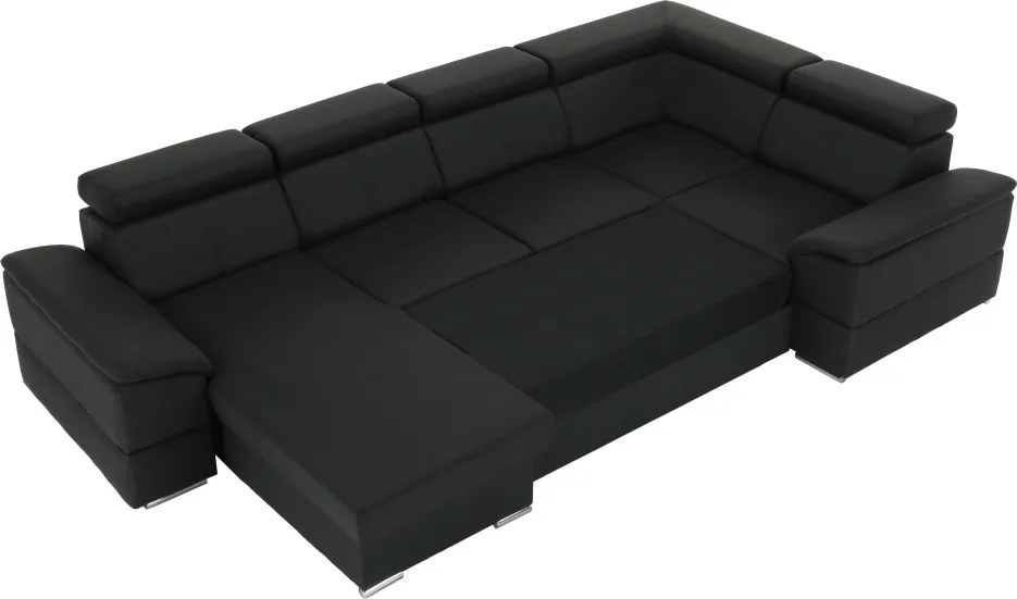 Ülőgarnitúra, sötétszürke, balos kivitel, SEGORIA ROH U