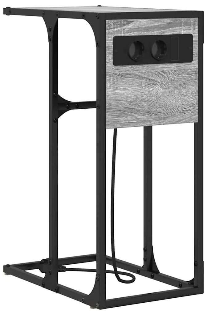 Éjjeli asztal Szürke sonoma Faanyag