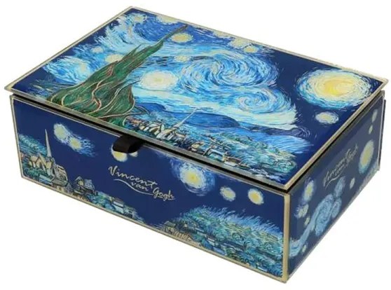 Van Gogh Csillagos éj üveg ékszertartó doboz - 15x10x5.5 cm