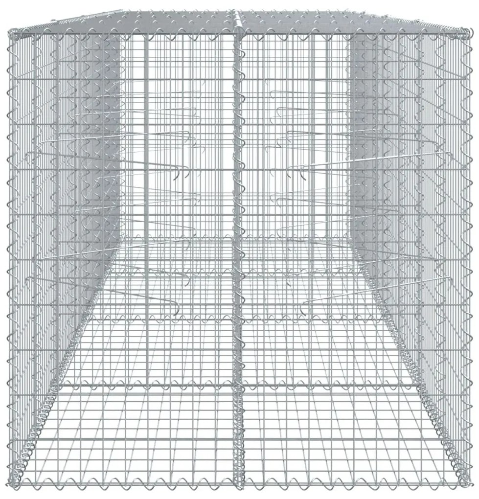 horganyzott vas gabion kosár fedéllel 400 x 100 x 100 cm