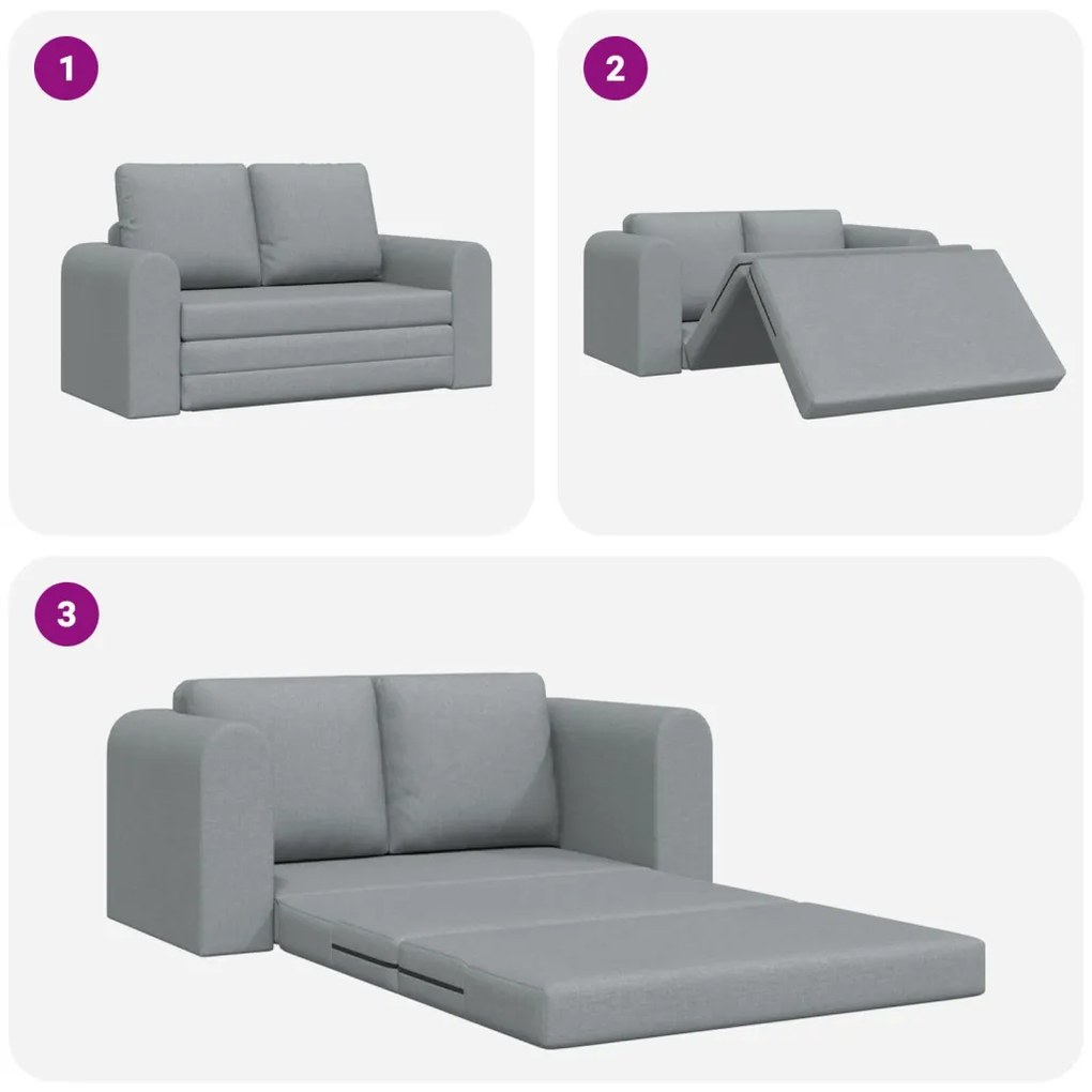 Floor Sofa Bed 2 az 1-ben Világosszürke 148x71x83 cm Bútor