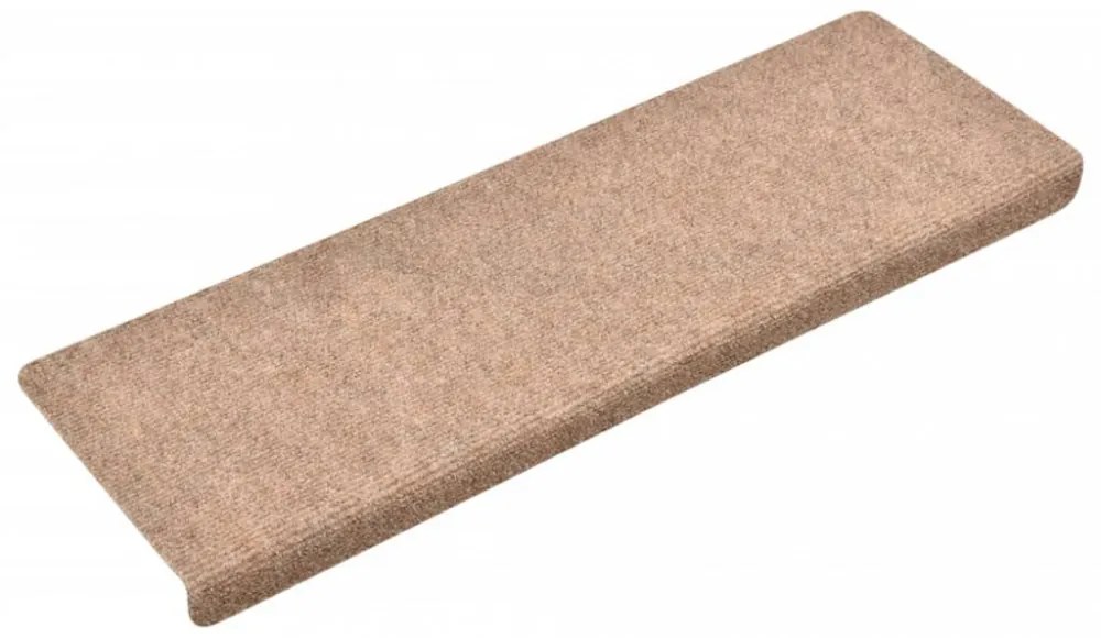 10 db krém tűlyukasztott lépcsőszőnyeg 65x21x4 cm
