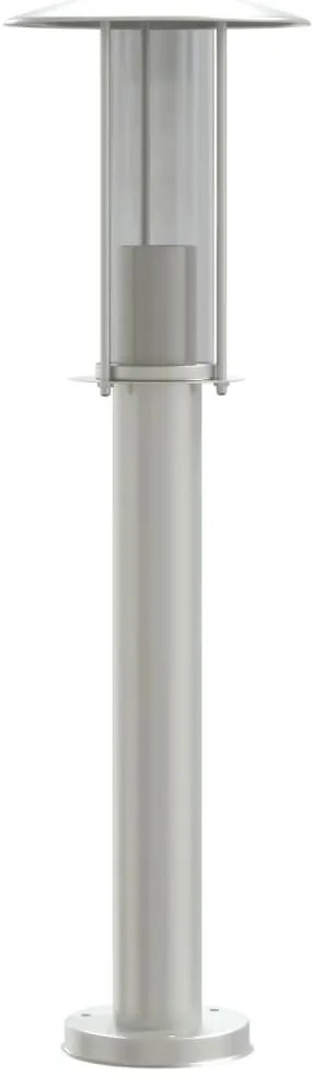 3 db ezüstszínű rozsdamentes acél kültéri állólámpa 60 cm