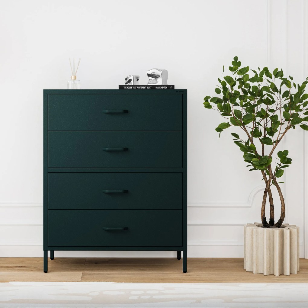 Komód CARLA, 800 x 1015 x 400 mm, Modern:  palack zöld