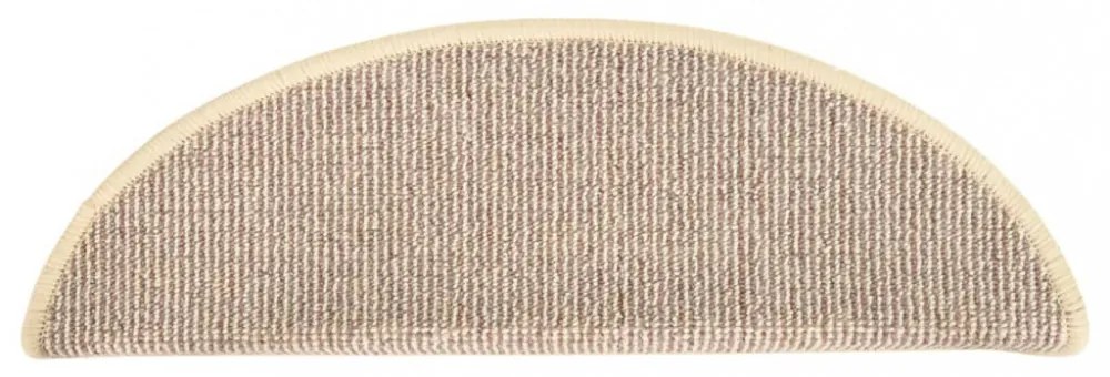 15 db fehér és barna félkör alakú lépcsőszőnyeg 56 x 17 x 3 cm