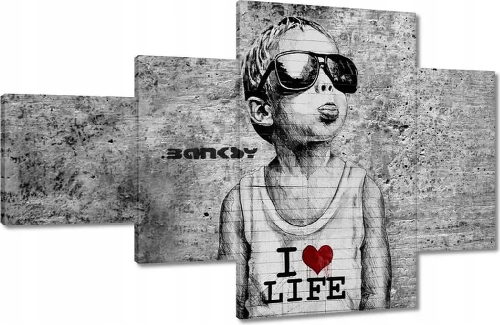 Festmények 130x80 I love life Banksy
