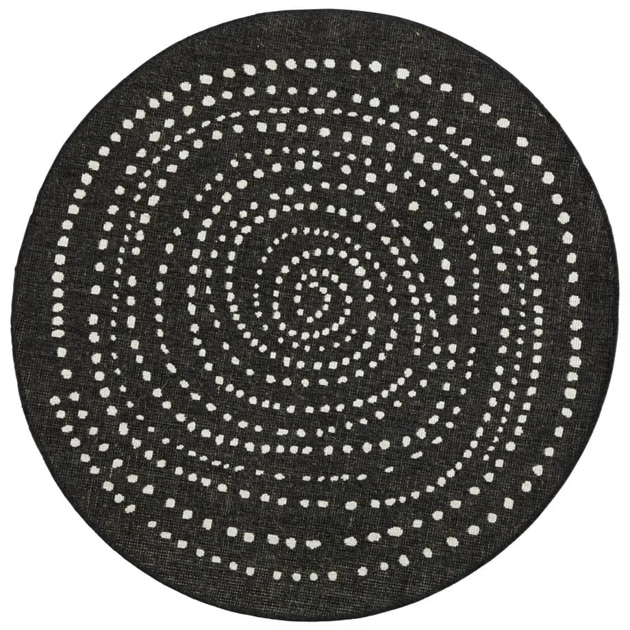 Bali fekete kültéri szőnyeg, ø 140 cm - NORTHRUGS