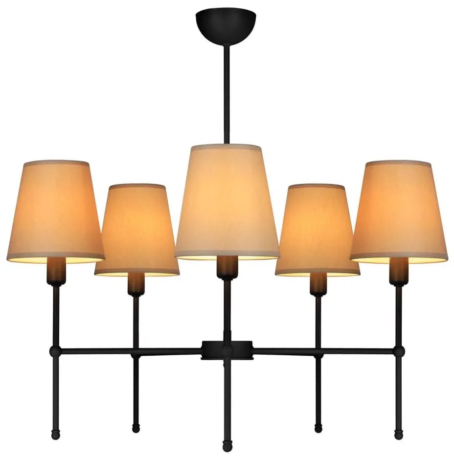 Rúdra szerelhető csillár MADELA 5xE14/40W/230V bézs/fekete