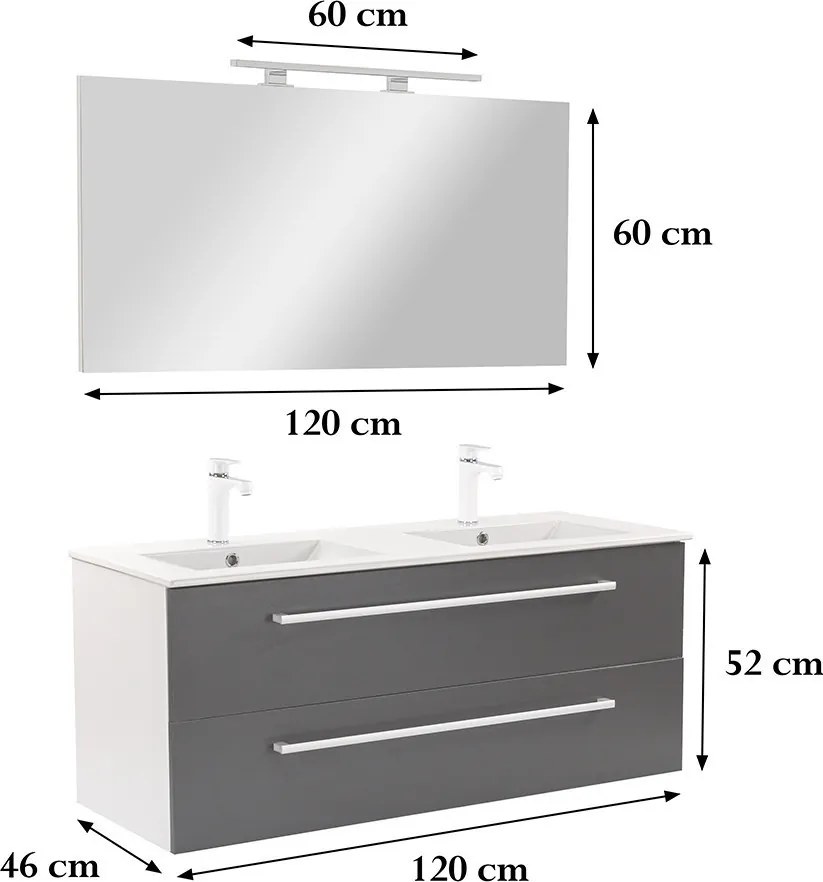 Vario Clam 120 Fürdőszoba komplett szekrény