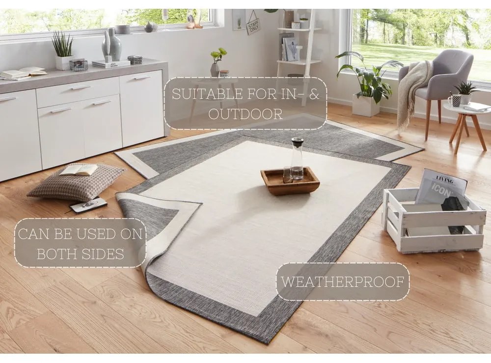 Panama szürke-krémszínű kültéri szőnyeg, 200 x 290 cm - NORTHRUGS