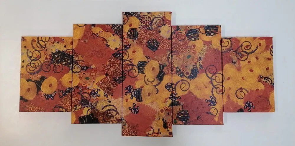 5 részes kép G. Klimt által inspirált absztrakció