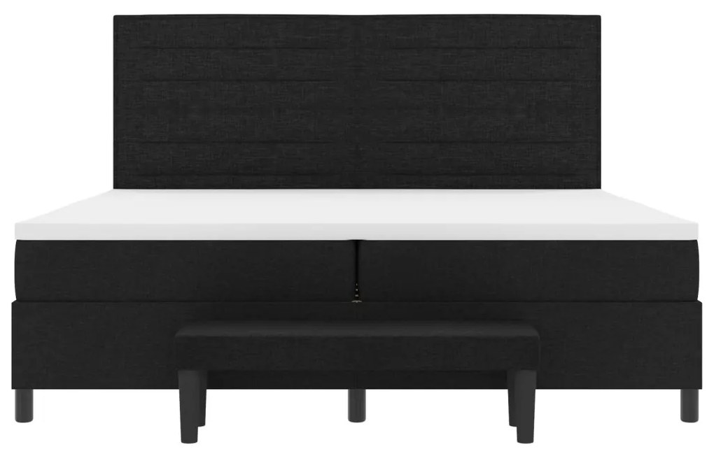 vidaXL Boxspring ágy matraccal & paddal Fekete 200x200 cm Szövet