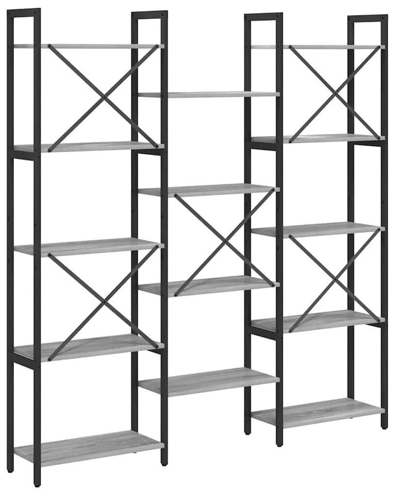 Könyvespolc Szürke sonoma 156 x 25 x 167.5 cm Faanyag