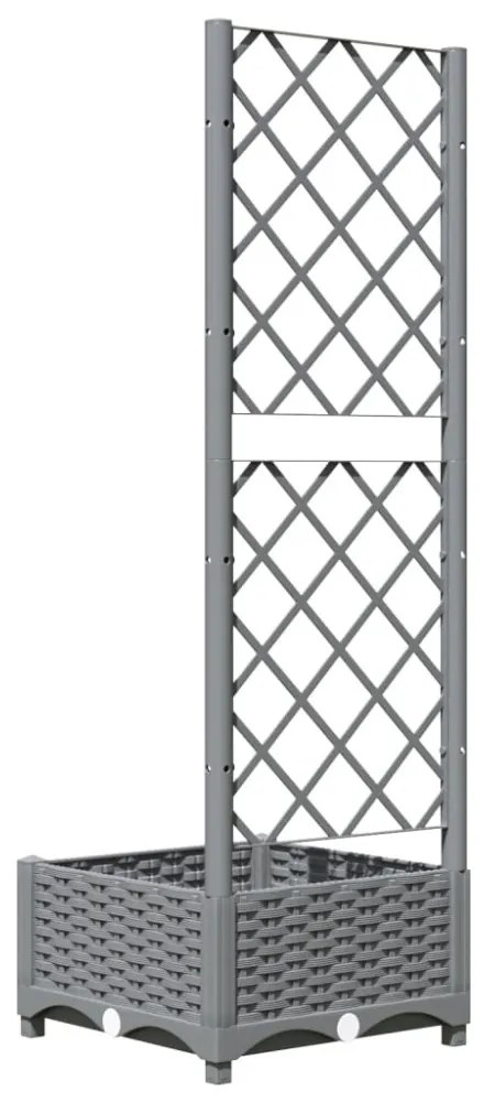 világosszürke PP rácsos kerti ültetőláda 40 x 40 x 121,5 cm