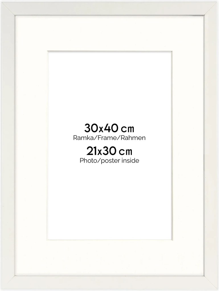 Hen Pass fehér képkeret 1 30x40 cm passe partout (21x30)