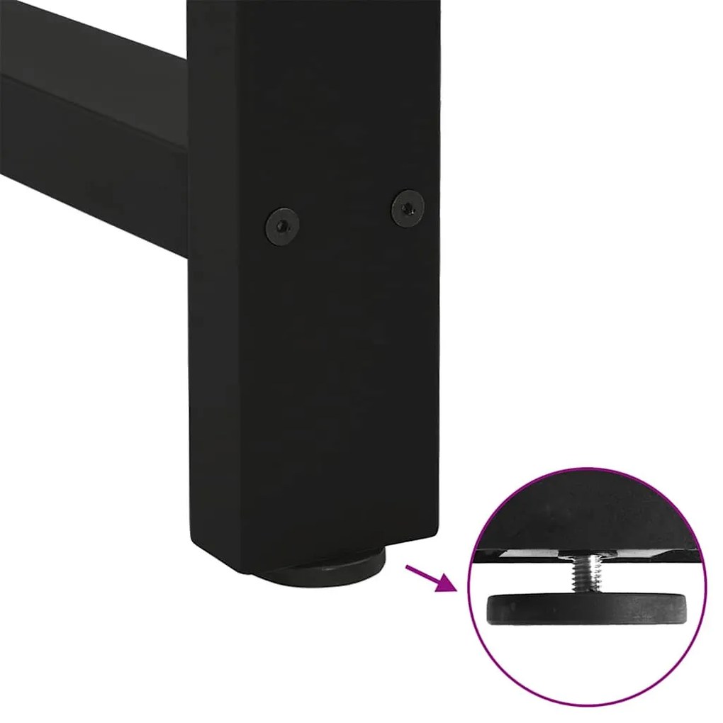 2 db fekete acél dohányzóasztal láb 50 x (30-31) cm