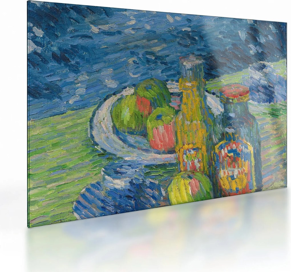 Üveg kép - Alexej von Jawlensky, Still Life with Bottles and Fruit, reprodukciók (70x50 cm)