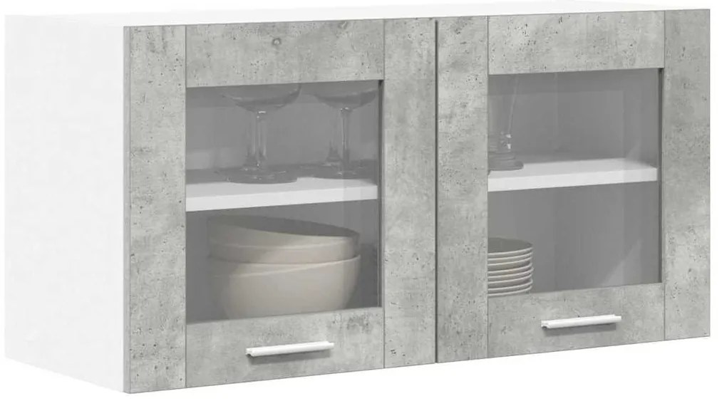 Függő szekrény Riga Beton szürke és fehér 80 x 31 x 40 cm