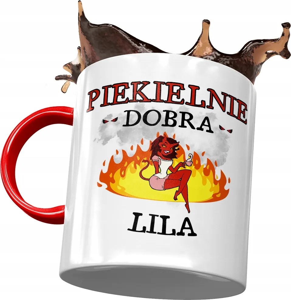 Piros Bögre Lili Barátnő Feleség Ajándék Nyomtatott Fotóval