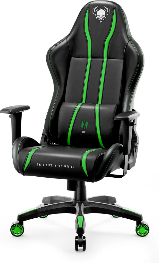 Gamer szék műbőr Normal Size, fekete-zöld: Diablo X-One 2.0