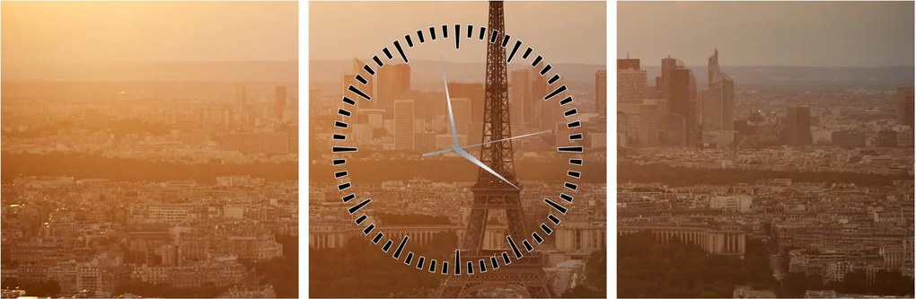 Kép - Eiffel-torony (órával) (90x30 cm)