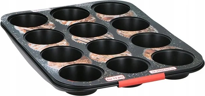 Alpina muffin forma 12 db-os tapadásmentes fekete