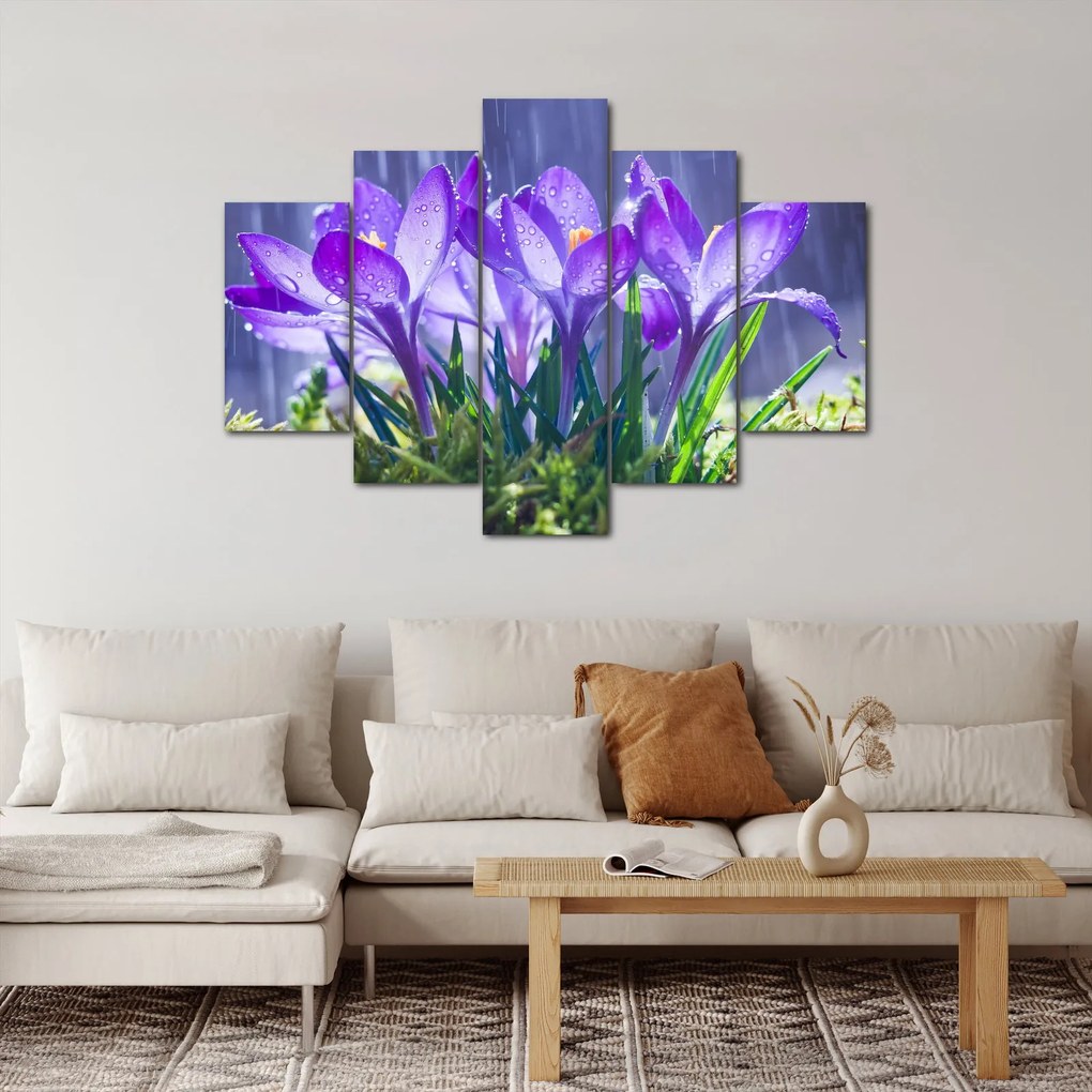 Virágok az esőben képe (150x105 cm)