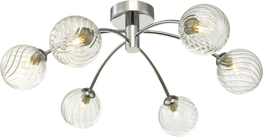 DAR LIGHTING IZZ0650-03 IZZY Mennyezeti Csillár Csiszolt Króm, Átlátszó G9 IP20