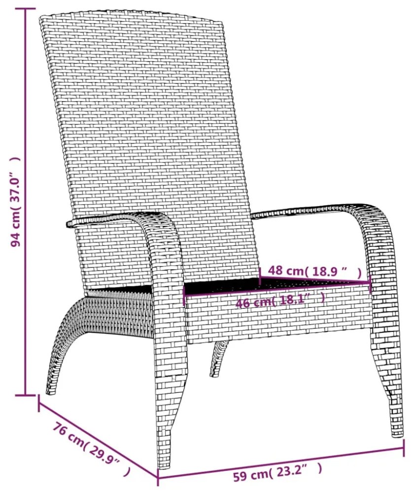 szürke polyrattan kerti adirondack szék