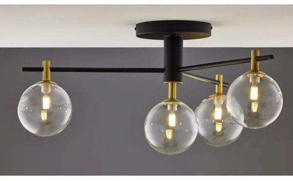 Jupiter 2034 - Felületre szerelhető csillár FIGARO 4xG9/10W/230V fekete/arany/bézs/átlátszó