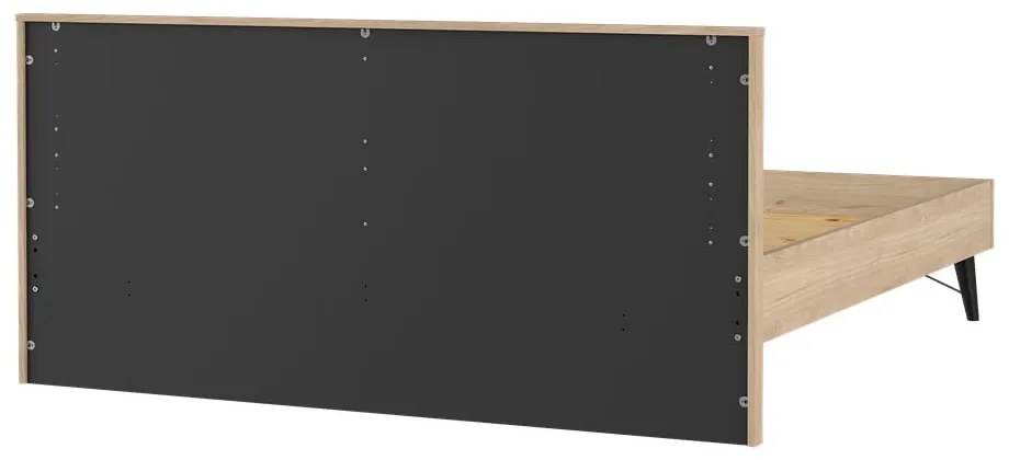 Natúr színű franciaágy ágyráccsal 180x200 cm tölgyfa dekorral Ry – Tvilum