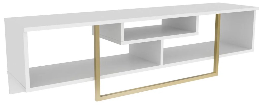 TV szekrény Asal 150 - White, Gold
