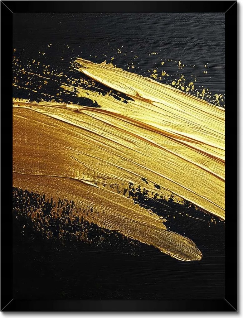 Poszter fekete keretben 30x40 Arany csillogás ecsettel