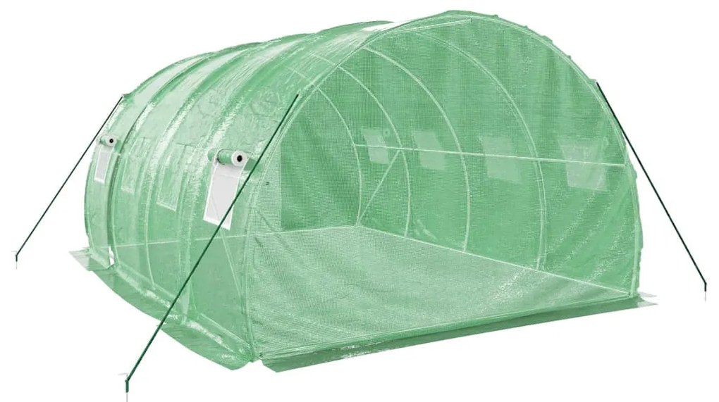 zöld acélvázas melegház 12 m² 4 x 3 x 2 m