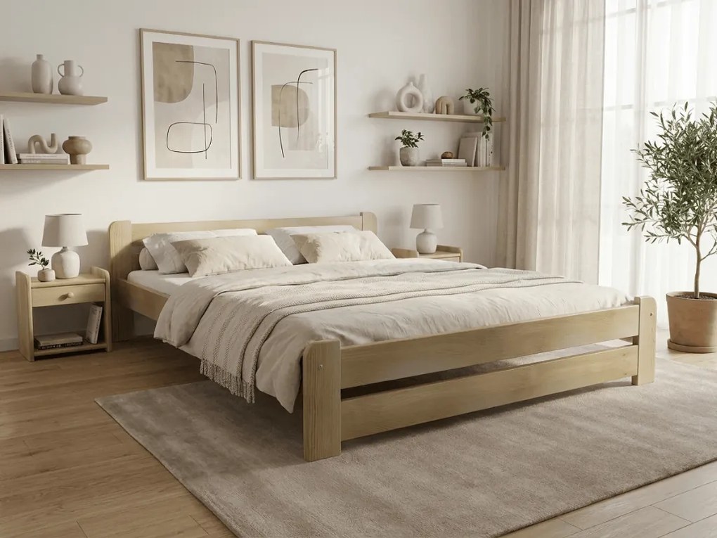 Laura ágy 140x200 cm, fenyőfa Ágyrács: Ágyrács nélkül, Matrac: Sommera matrac 18 cm