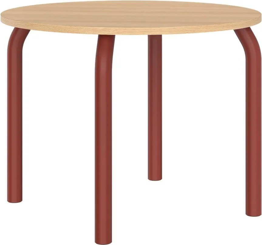 Kerek étkezőasztal tölgyfa dekoros asztallappal ø 100 cm Meko – noo.ma