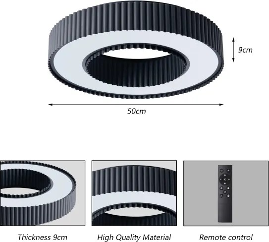 Brilagi - LED dimmelhető mennyezeti lámpa LUMIX LED/48W/230V 3000-6000K fekete, átmérő 50 cm + távirányító