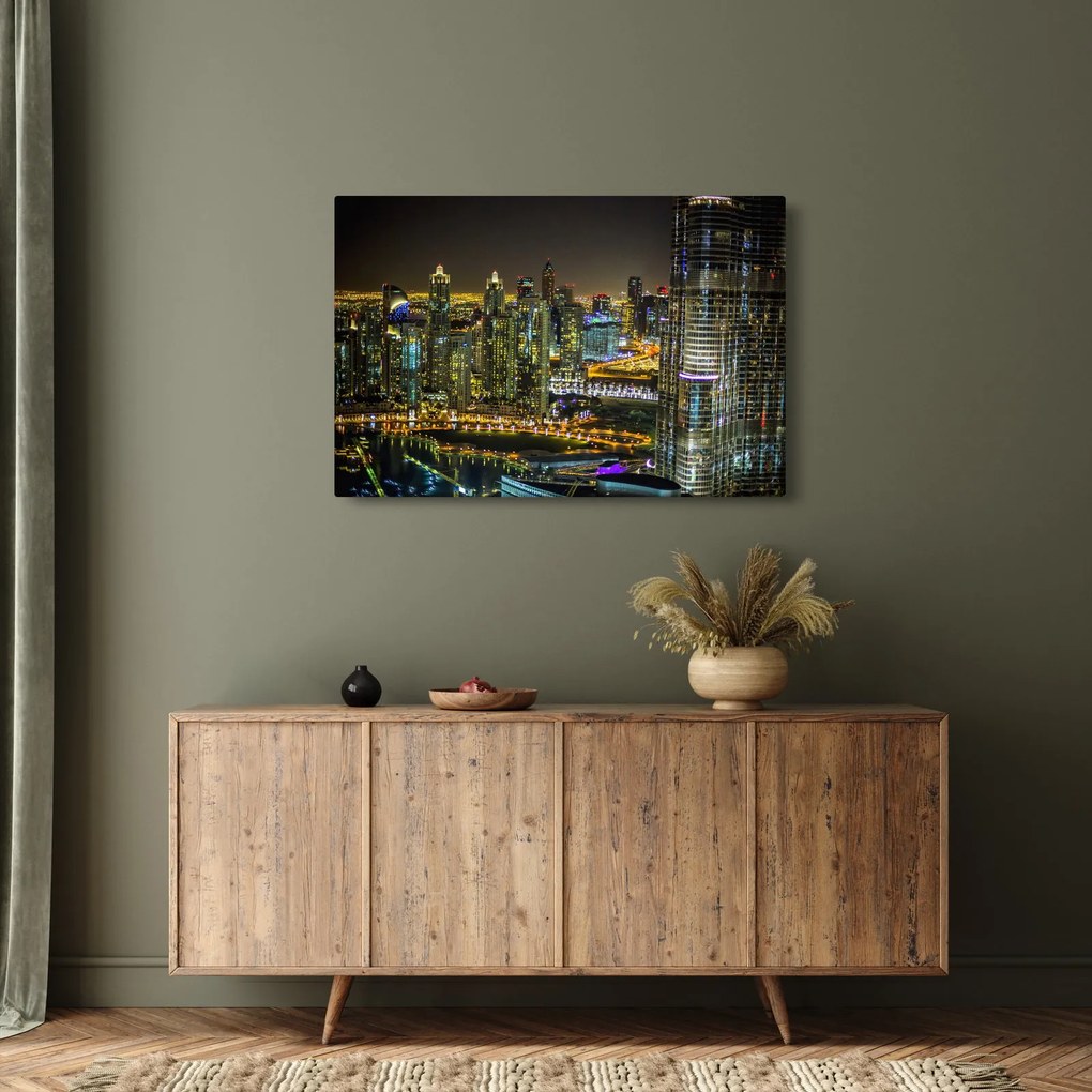 Éjszakai város képe (90x60 cm)