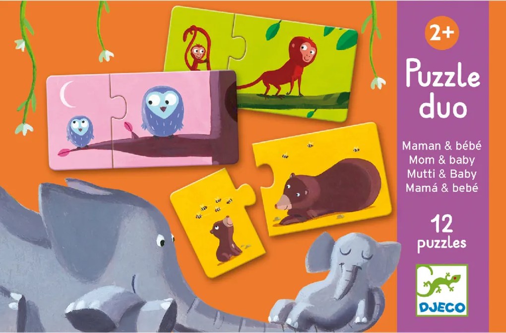Párosító puzzle - Mama-baba, 24 db-os - Mom and baby