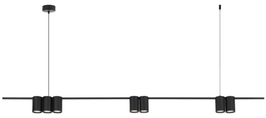 Csillár zsinóron GENESIS 7xGU10/8W/230V fekete