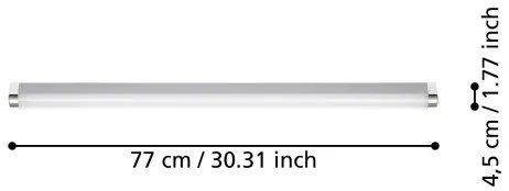 Eglo 99778- TRAGACETE LED fürdőszobai tükörvilágítás 18,5W IP44 77 cm