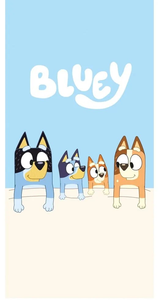 Kék-bézs pamut gyerek fürdőlepedő 70x140 cm Bluey – Jerry Fabrics