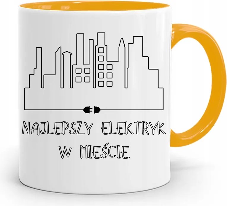 Sárga Villanyszerelő Bögre A Város Legjobb Villanyszerelője fényképes nyomtatással