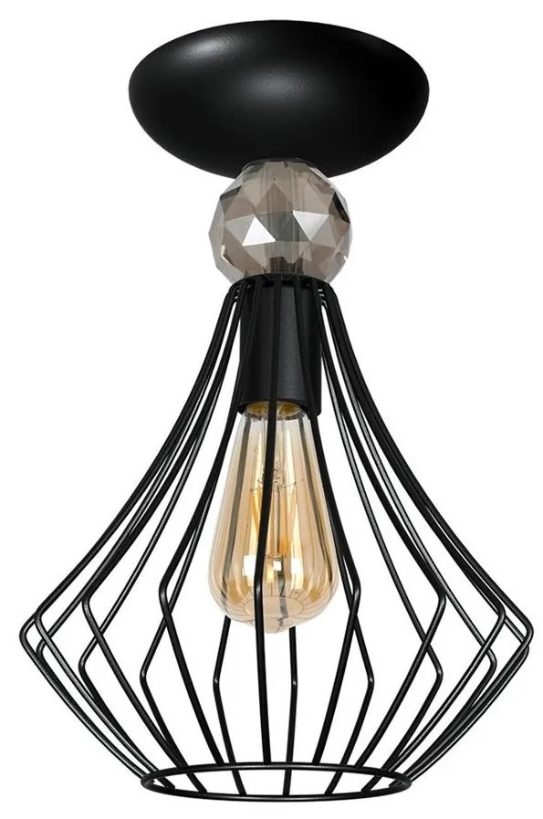 Felületre szerelhető csillár JEWEL 1xE27/60W/230V fekete
